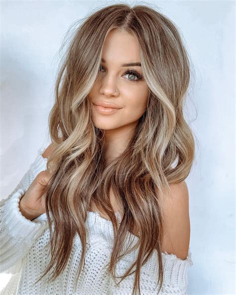 light hair color ideas|light brown hair with dimension.